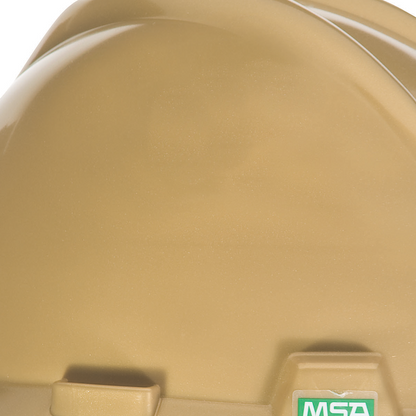 MSA V-Gard® Hard Hat Cap Style - V-Gard Slotted Cap, Gold w/ Staz-On Suspension, w/Fas-Trac III Suspension