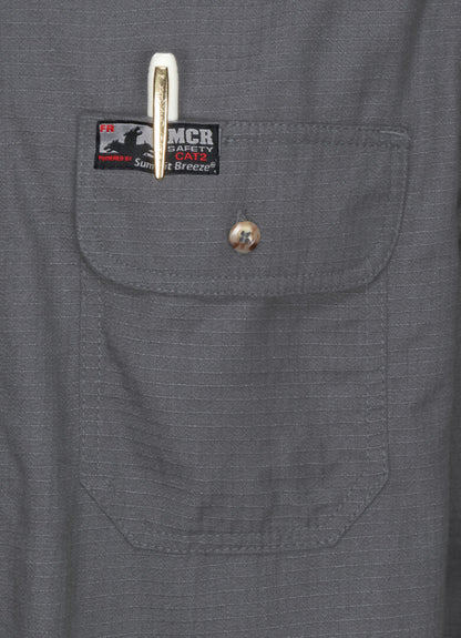 MCR Safety SBS1001 - Summit Breeze® Flame Resistant (FR) Shirt - Gray 5.5-ounce Inherent Blend Material - Long Sleeve with Vented Underarms and Back - CAT-2 - ASTM F1930 Tested - Less Than 5% Body Burn when Worn with our P2D FR Jeans — manufacturer image 7