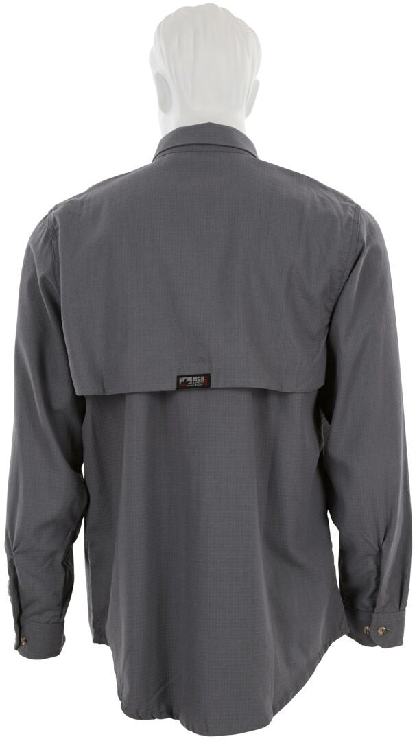 MCR Safety SBS1001 - Summit Breeze® Flame Resistant (FR) Shirt - Gray 5.5-ounce Inherent Blend Material - Long Sleeve with Vented Underarms and Back - CAT-2 - ASTM F1930 Tested - Less Than 5% Body Burn when Worn with our P2D FR Jeans — manufacturer image 4