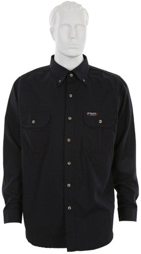 MCR Safety SBS1002 - Summit Breeze® Flame Resistant (FR) Shirt - Navy Blue 5.5-ounce Inherent Blend Material - Long Sleeve with Vented Underarms and Back - CAT-2 - ASTM F1930 Tested - Less Than 5% Body Burn when Worn with our P2D Jeans