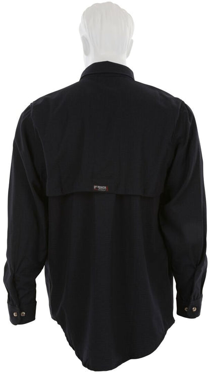 MCR Safety SBS1002 - Summit Breeze® Flame Resistant (FR) Shirt - Navy Blue 5.5-ounce Inherent Blend Material - Long Sleeve with Vented Underarms and Back - CAT-2 - ASTM F1930 Tested - Less Than 5% Body Burn when Worn with our P2D Jeans — manufacturer image 4