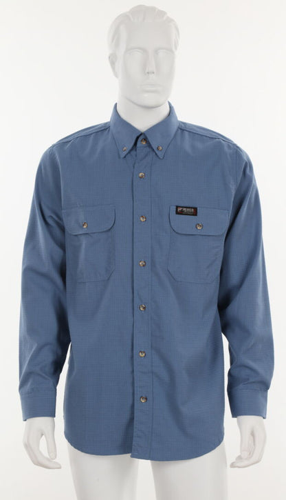 MCR Safety SBS1006 - Summit Breeze® Flame Resistant (FR) Shirt - Medium Blue 5.5-ounce Inherent Blend Material - Long Sleeve with Vented Underarms and Back - CAT 2 - ASTM F1930 Tested - Less Than 5% Body Burn when Worn with our P2D Jeans — manufacturer image 2