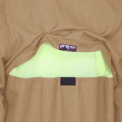 MCR Safety SBS1003 - Summit Breeze® Flame Resistant (FR) Shirt - Tan 5.5-ounce Inherent Blend Material - Long Sleeve with Vented Underarms and Back - CAT-2 - ASTM F1930 Tested - Less Than 5% Body Burn when Worn with our P2D Jeans — manufacturer image 6