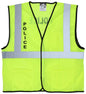 MCR Safety VCL2MLPLC - Hi-Vis Lime Safety Vest - Meets ANSI/ISEA 107 Standard - Type R Class 2 Compliant - Breathable Mesh Fabric - 2 Inch Silver Reflective Stripes - Hook and Loop Front Closure - Imprinted with Police Logo on Front Chest and Across Back