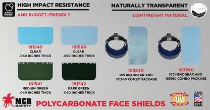 MCR Safety 181560 - 8X15 1/2" .060 Visor Pc - manufacturer product image 2