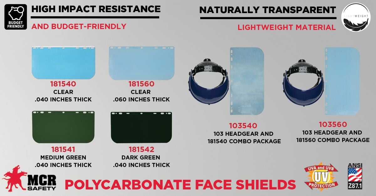 MCR Safety 103560 - 103 Headgear + 181560 PC Shield Boxed - manufacturer product image 3
