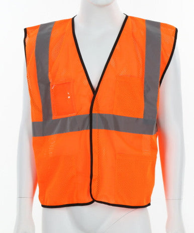 MCR Safety VCL2MO - Hi-Vis Orange Safety Vest - 2 Inch Silver Reflective Stripes - Breathable Mesh Fabric - Hook and Loop Front Closure - Meets ANSI/ISEA 107 2020 Standard - Type R Class 2 Compliant