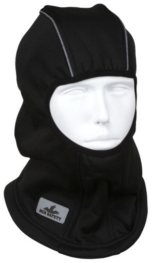 MCR Safety BLCVB - Polyester Fleece Lined Balaclava - Black with Reflective Binding - One Size Fits All - 250-Gram Polyester Fleece Lining - Comfortable and Warm
