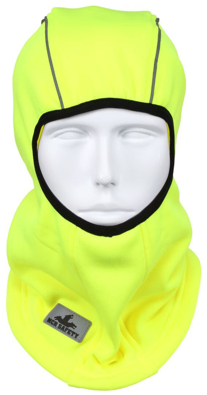 MCR Safety BLCVL - Polyester Fleece Lined Balaclava - Fluorescent Lime with Reflective Binding - One Size Fits All - 250-Gram Polyester Fleece Lining - Comfortable and Warm — manufacturer image 3