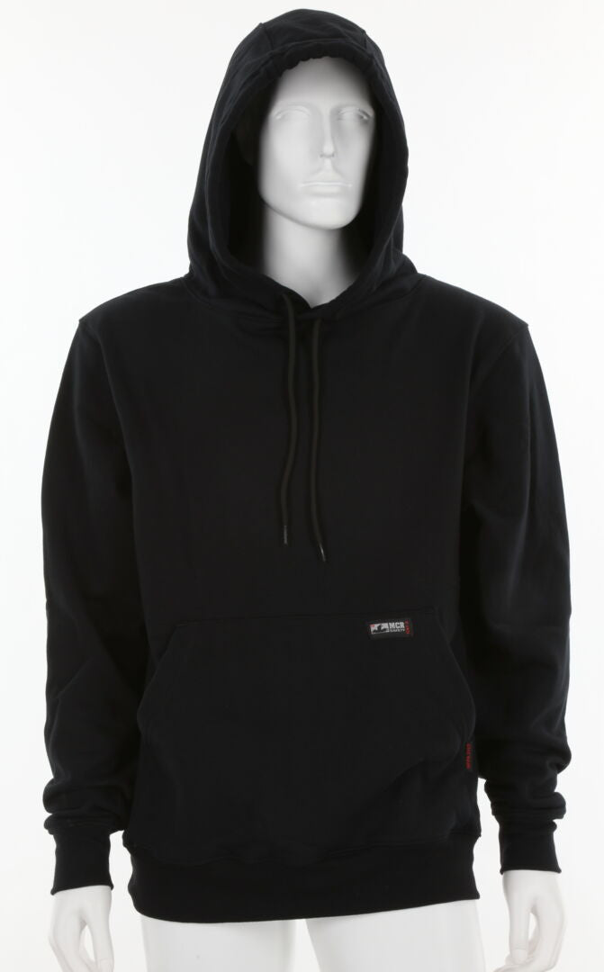 MCR Safety SS2BK - MCR Safety FR Gear - Black Flame Resistant (FR) Hooded Pullover Sweatshirt - 95% Cotton / 5% Spandex - Interlock Fleece Shell - NFPA 70E and NFPA 2112 Compliant — manufacturer image 2