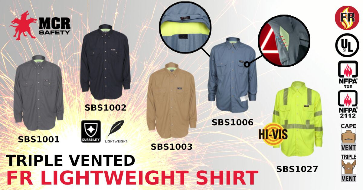 MCR Safety SBS1003 - Summit Breeze® Flame Resistant (FR) Shirt - Tan 5.5-ounce Inherent Blend Material - Long Sleeve with Vented Underarms and Back - CAT-2 - ASTM F1930 Tested - Less Than 5% Body Burn when Worn with our P2D Jeans — manufacturer image 3