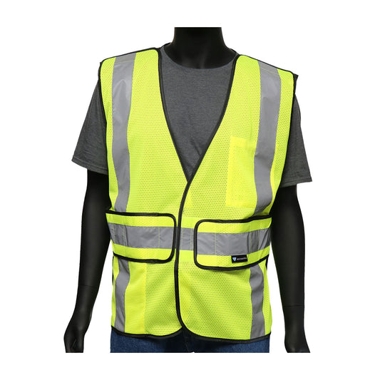 Viz-Up™: ANSI Type R Class 2 Three Pocket Expandable Mesh Breakaway Vest