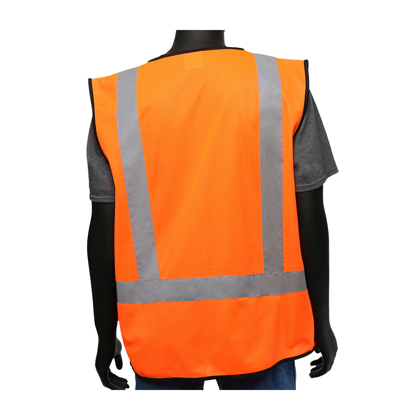 Viz-Up™: ANSI Type R Class 2 Five Pocket Solid Vest with Black Bottom Front