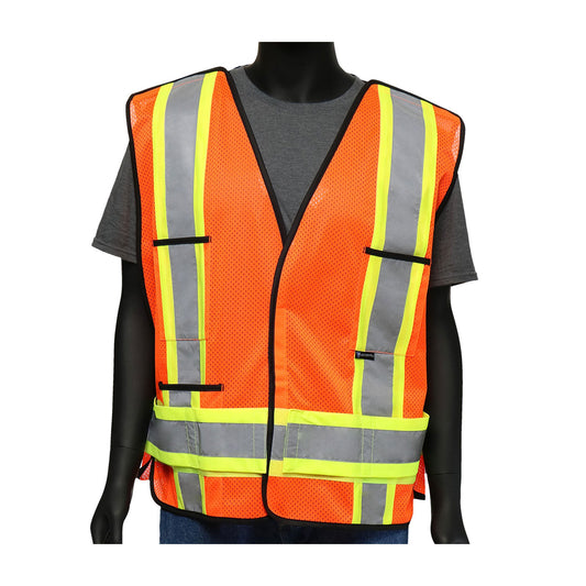 Viz-Up™: ANSI Type R Class 2 Two-Tone X-Back Breakaway Mesh Vest
