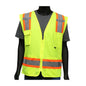 Viz-Up™ ANSI Type R Class 2 Two-Tone Mesh Vest with Solid Front, Mesh Back and "D" Ring Access