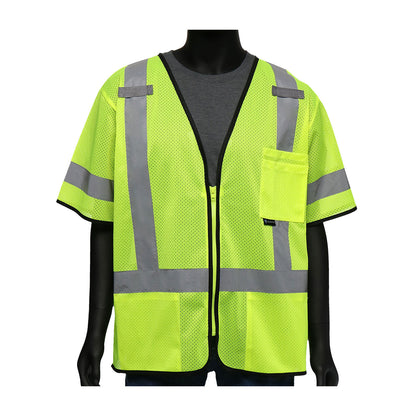 Viz-Up™ ANSI Type R Class 3 Three Pocket Zipper Mesh Vest