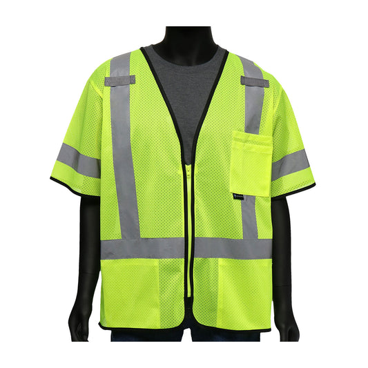 Viz-Up™ ANSI Type R Class 3 Three Pocket Zipper Mesh Vest