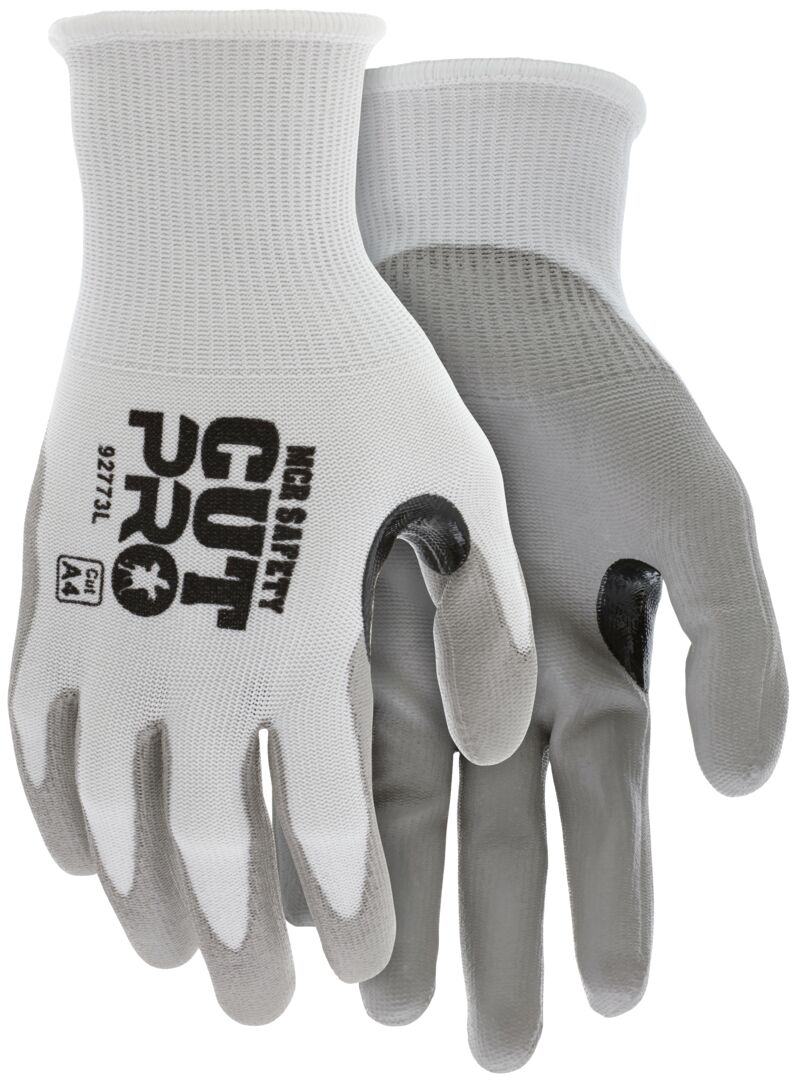 92773 - MCR Safety CutPro® - 15 Gauge HyperMax® HPPE Shell - Cut, Abrasion, and Puncture Resistant - Polyurethane (PU) Coated Palm and Fingertips - Reinforced Thumb Crotch