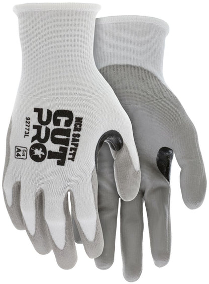 92773 - MCR Safety CutPro® - 15 Gauge HyperMax® HPPE Shell - Cut, Abrasion, and Puncture Resistant - Polyurethane (PU) Coated Palm and Fingertips - Reinforced Thumb Crotch