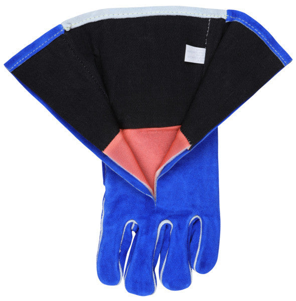 Cowhide Split Leather Welding Gloves, Foam Insulated, Wing Thumb, 14