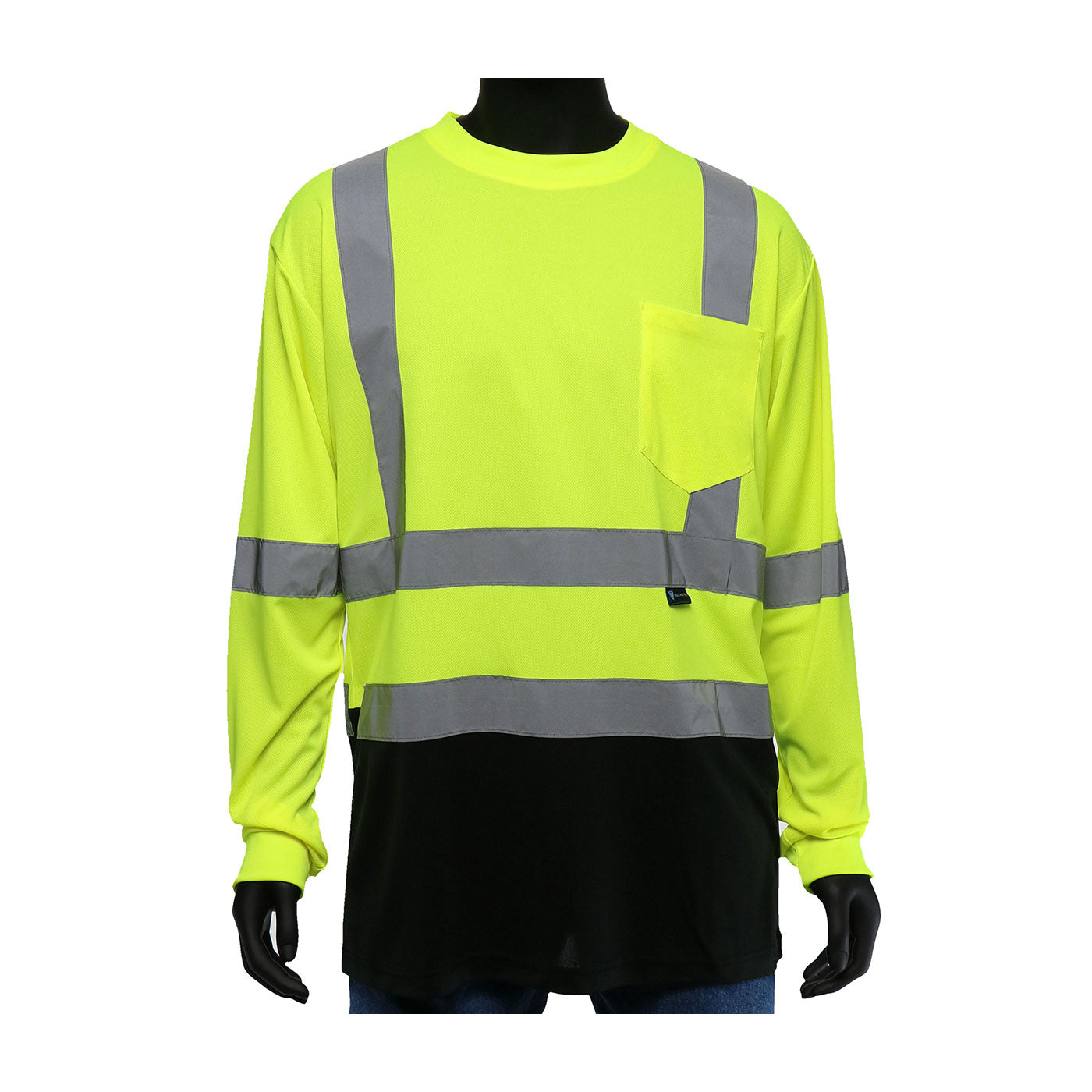 Viz-Up™ ANSI Type R Class 3 Long Sleeve T-Shirt with Black Bottom Front