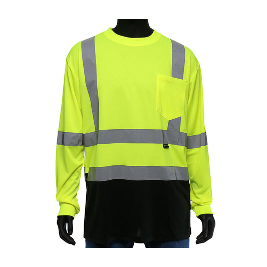 Viz-Up™ ANSI Type R Class 3 Long Sleeve T-Shirt with Black Bottom Front