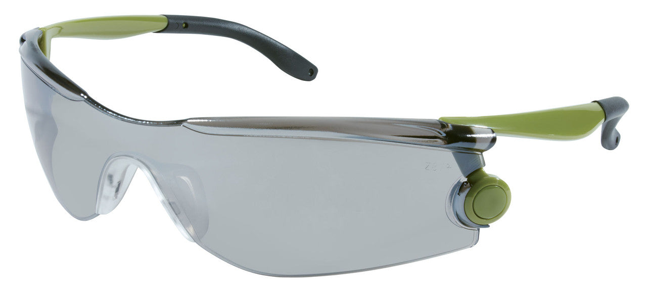 MCR Safety MT1 - MT1 Series Safety Glasses - Green and Black Rotating Temples - Non-Slip TPR Temple Grip and Nose Piece - Rotating Temples Fold Flat for Easy Storage — manufacturer image 2
