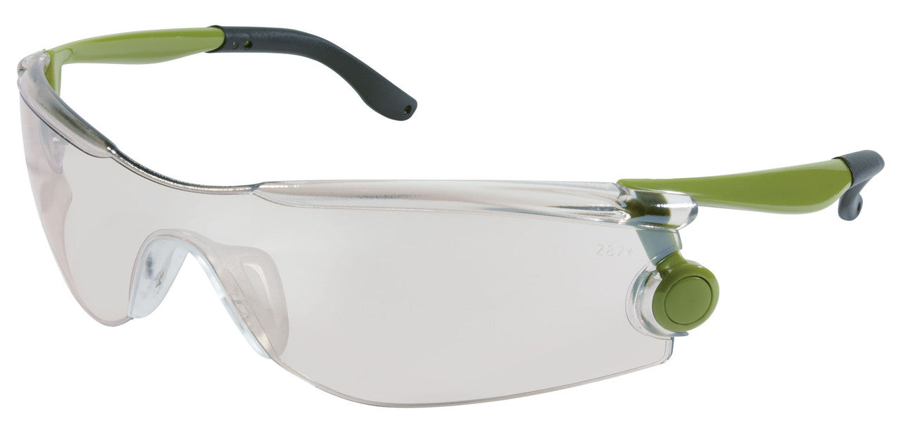MCR Safety MT1 - MT1 Series Safety Glasses - Green and Black Rotating Temples - Non-Slip TPR Temple Grip and Nose Piece - Rotating Temples Fold Flat for Easy Storage — manufacturer image 3