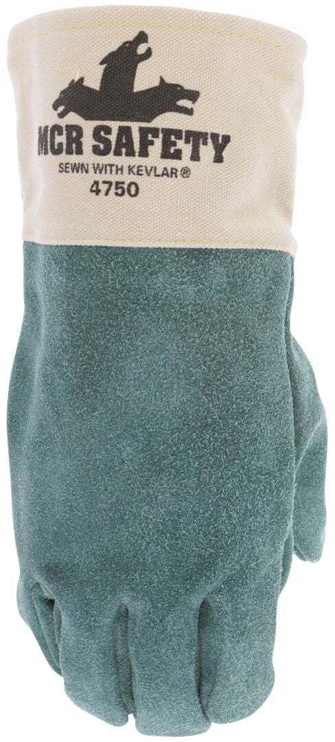 Cowhide Split Leather Welding Gloves, High Heat, Double Wool Lined, Kevlar Sewn