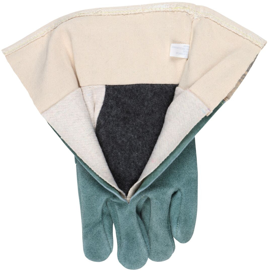 Cowhide Split Leather Welding Gloves, High Heat, Double Wool Lined, Kevlar Sewn