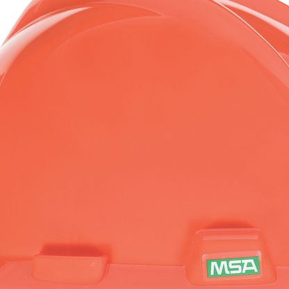 MSA V-Gard® Hard Hat Cap Style - V-Gard Slotted Cap, Orange, w/Fas-Trac III Suspension