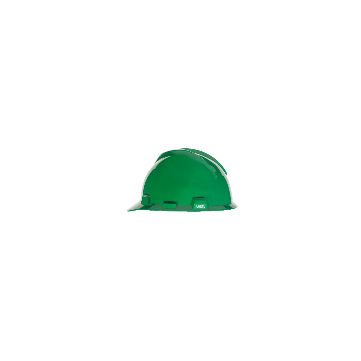MSA V-Gard® Hard Hat Cap Style - V-Gard Slotted Cap, Green, w/Fas-Trac III Suspension