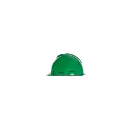 MSA V-Gard® Hard Hat Cap Style - V-Gard Slotted Cap, Green, w/Fas-Trac III Suspension