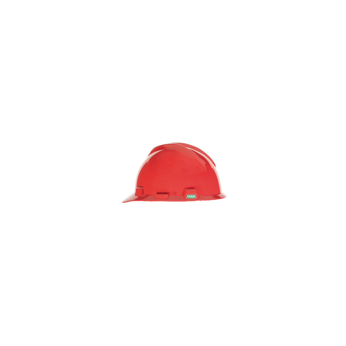 MSA V-Gard® Hard Hat Cap Style - V-Gard Slotted Cap, Red, w/Fas-Trac III Suspension