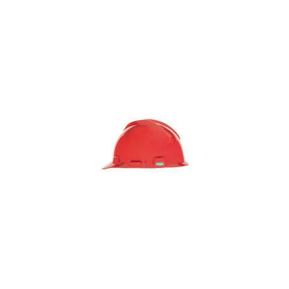 MSA V-Gard® Hard Hat Cap Style - V-Gard Slotted Cap, Red, w/Fas-Trac III Suspension