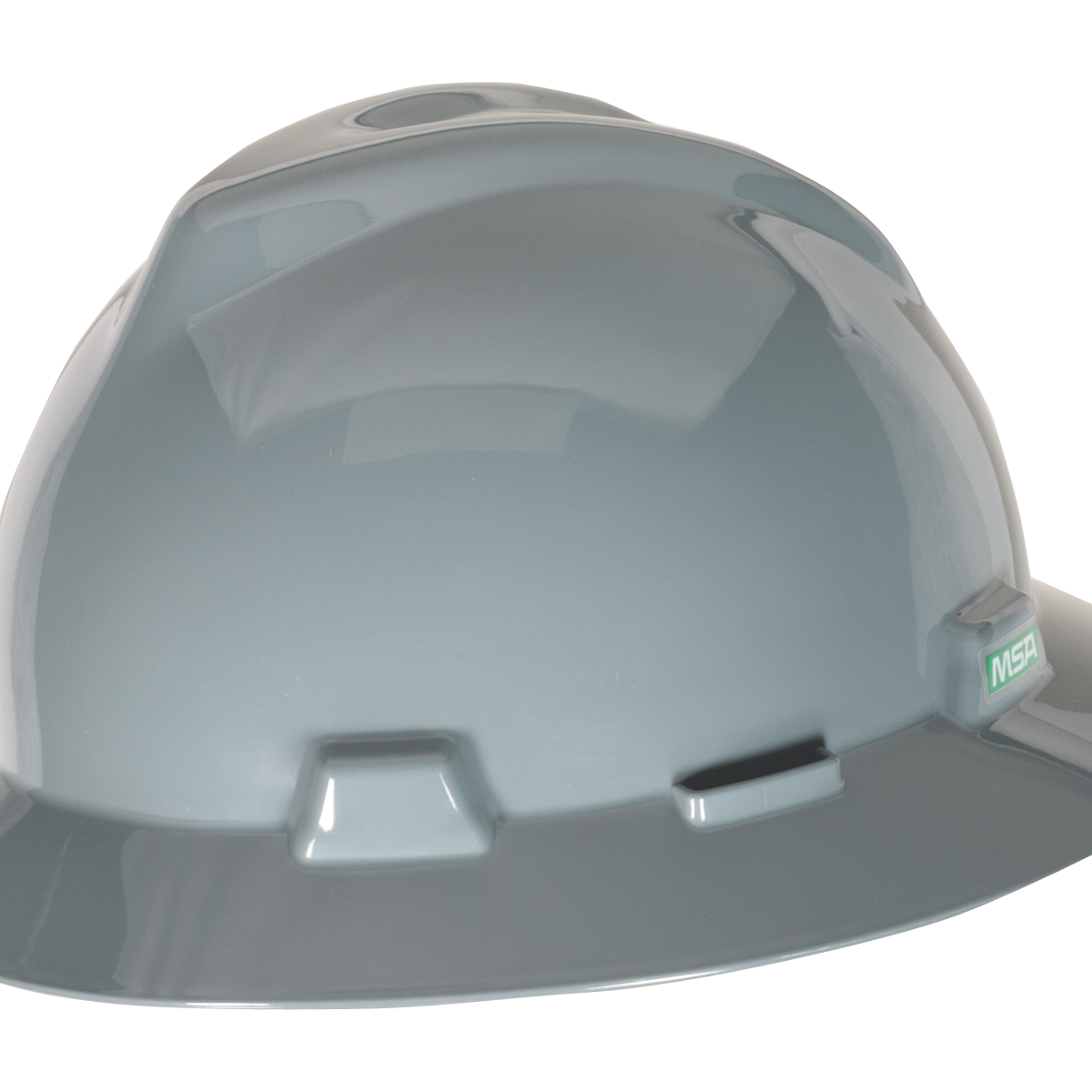 MSA V-Gard® Full Brim Hard Hats - V-Gard Slotted Full-Brim Hat, Gray, w/Fas-Trac III Suspension