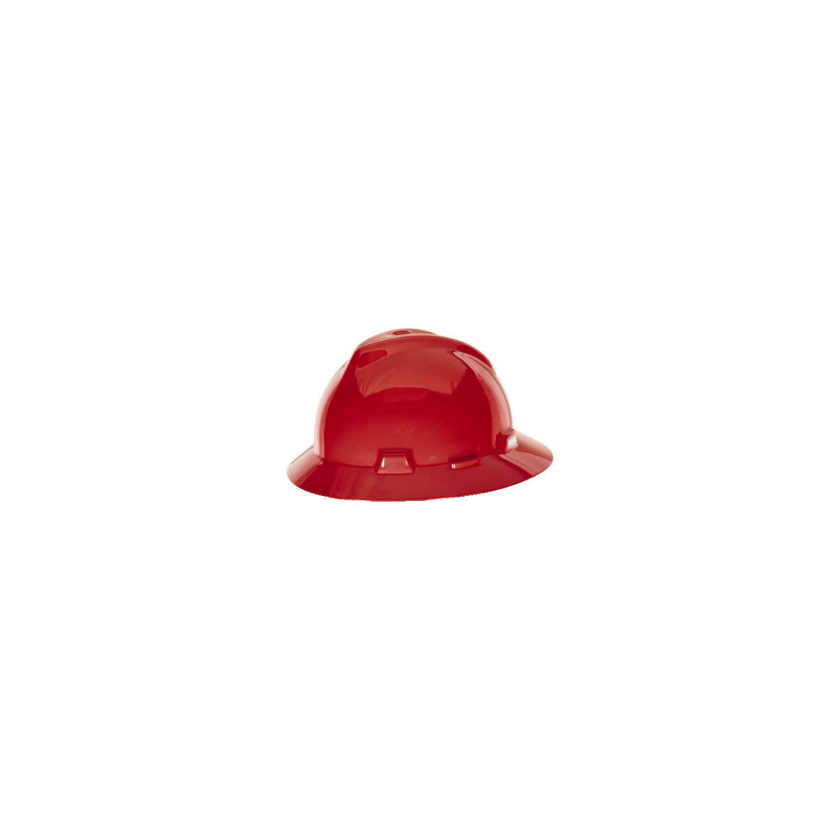 MSA V-Gard® Full Brim Hard Hats - V-Gard Slotted Full-Brim Hat, Red, w/Fas-Trac III Suspension