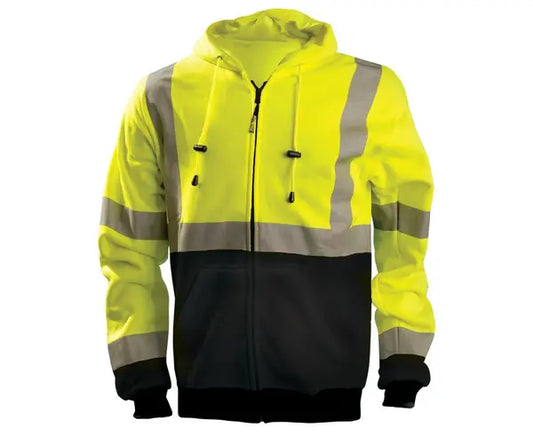 Occunomix 9 oz Black Bottom Hoodie W/Zipper Hi-Vis Jackets Orange S model LUX-SWTHZBK-OS