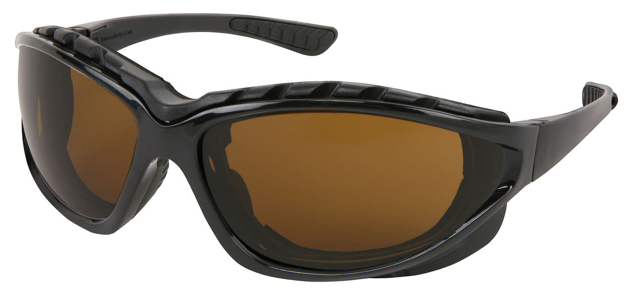 MCR Safety RP3 - Swagger® RP3 Series - Black Foam Lined Safety Glasses - Flame Resistant Hypoallergenic Closed Cell Foam Seal - Interchangeable Head Band Included — manufacturer image 4