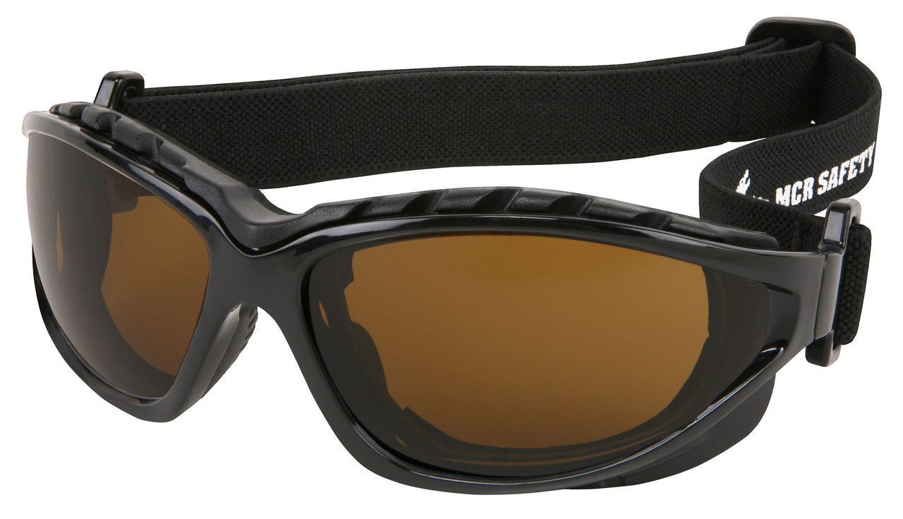 MCR Safety RP3 - Swagger® RP3 Series - Black Foam Lined Safety Glasses - Flame Resistant Hypoallergenic Closed Cell Foam Seal - Interchangeable Head Band Included — manufacturer image 3