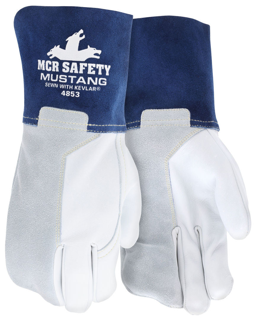 Mustang® Top Grain Goatskin MIG/TIG Welding Mitt, Kevlar Felt Lined, Gauntlet Cuff