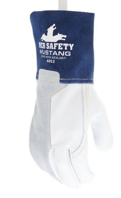 Mustang® Top Grain Goatskin MIG/TIG Welding Mitt, Kevlar Felt Lined, Gauntlet Cuff