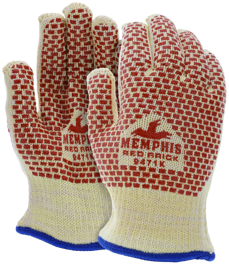 9471K - MCR Safety CutPro® - Heavyweight Kevlar® Cotton Cut-Resistant Work Gloves - 2-Sided Nitrile Blocks - Size Medium - Cut and Heat Resistant Gloves