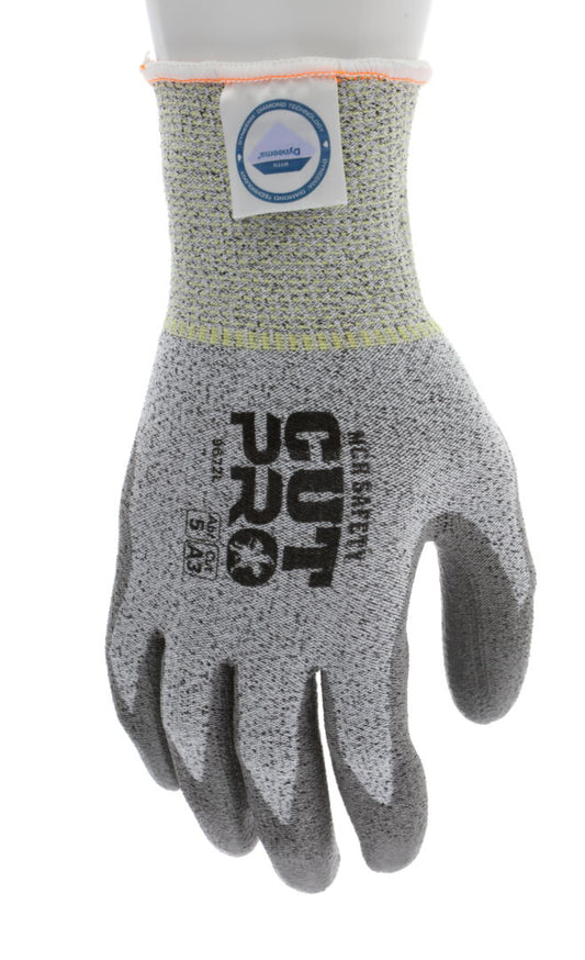 9672 - MCR Safety CutPro® - 13 Gauge Dyneema® Diamond Technology Shell - Cut Resistant Work Gloves - Polyurethane (PU) Coated Palm and Fingertips - Micro-particle Boosted High Strength Fiber Provides Cool Touch Comfort and Durability