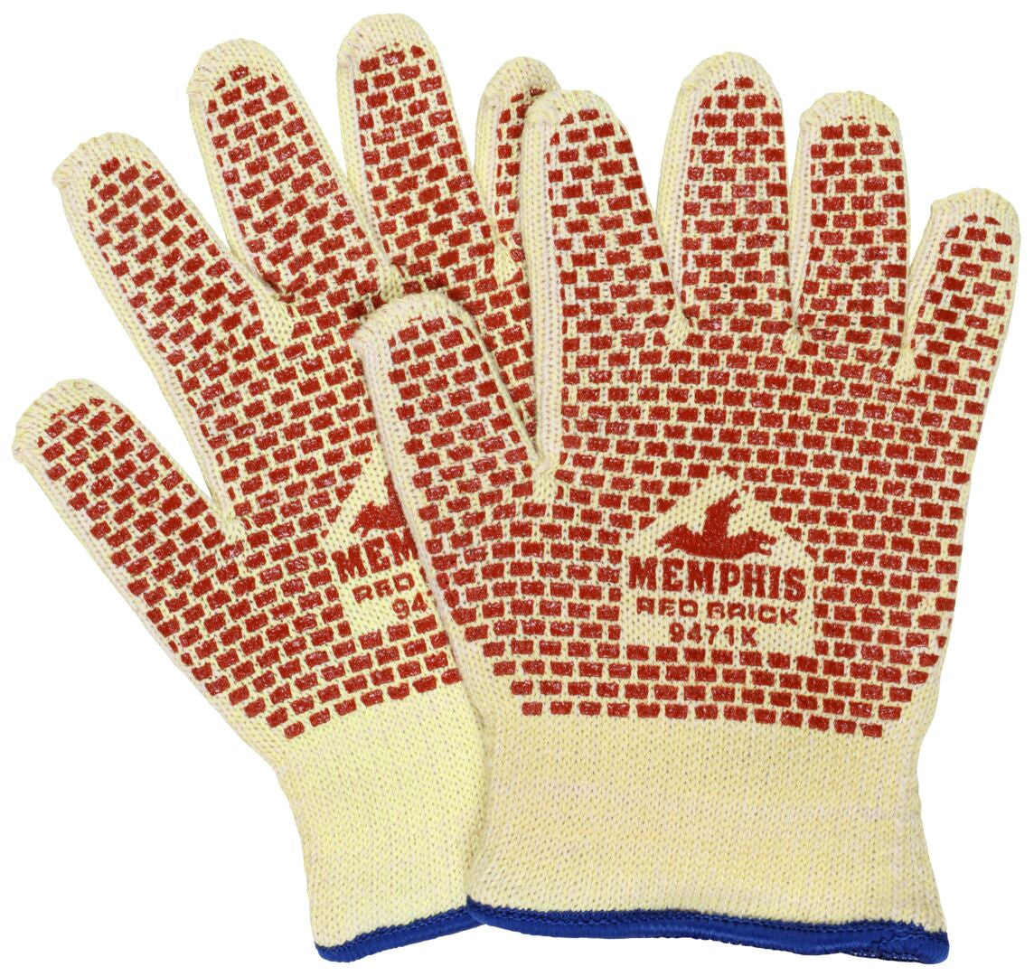 9471K - MCR Safety CutPro® - Heavyweight Kevlar® Cotton Cut-Resistant Work Gloves - 2-Sided Nitrile Blocks - Size Medium - Cut and Heat Resistant Gloves