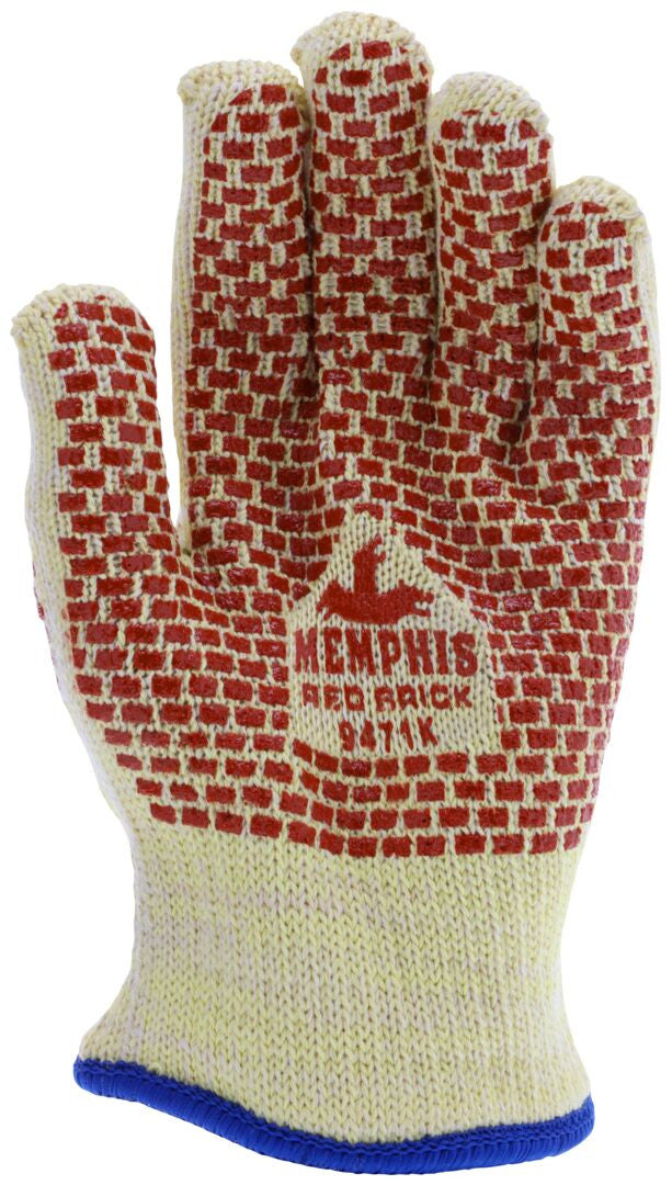 9471K - MCR Safety CutPro® - Heavyweight Kevlar® Cotton Cut-Resistant Work Gloves - 2-Sided Nitrile Blocks - Size Medium - Cut and Heat Resistant Gloves