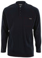 H1N - MCR Safety FR Gear - Navy Blue Flame Resistant (FR) Work Shirt - Long Sleeve Henley Shirt - 100% Cotton - NFPA 70E and NFPA 2112 Compliant