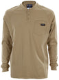 MCR Safety H1T - MCR Safety FR Gear - Tan Flame Resistant (FR)Work Shirt - Long Sleeve Henley Shirt - 100% Cotton - NFPA 70E and NFPA 2112 Compliant