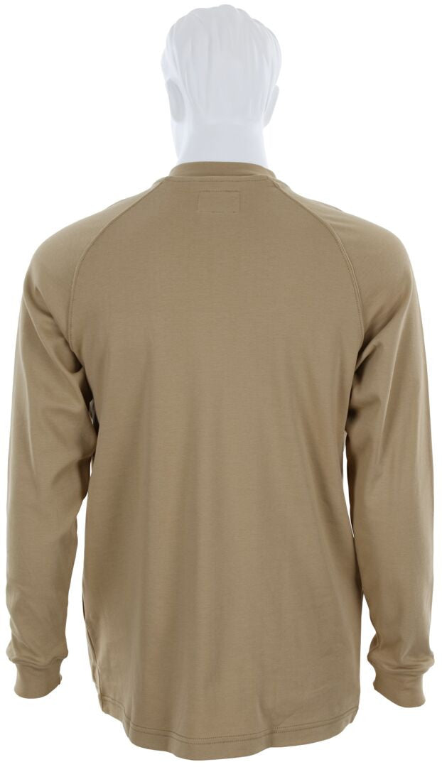 MCR Safety H1T - MCR Safety FR Gear - Tan Flame Resistant (FR)Work Shirt - Long Sleeve Henley Shirt - 100% Cotton - NFPA 70E and NFPA 2112 Compliant — manufacturer image 5