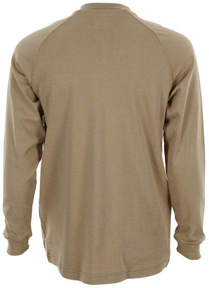 MCR Safety H1T - MCR Safety FR Gear - Tan Flame Resistant (FR)Work Shirt - Long Sleeve Henley Shirt - 100% Cotton - NFPA 70E and NFPA 2112 Compliant — manufacturer image 3